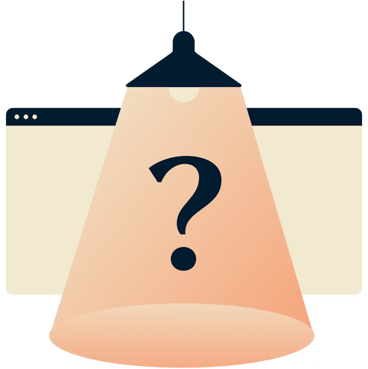 Point d'interrogation sous la lumière d'une lampe.